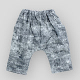 Baby and Kids Cotton Grey Harem Trousers for Babies and Kids with Acid Wash Effect.