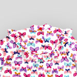 Cotton Pink Butterfly Printed Long Sleeve Dress for Babies and Kids Back View