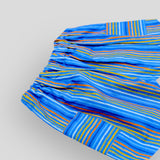 Cotton Blue Lake Stripes Cargo Style Summer Shorts. Detail view.