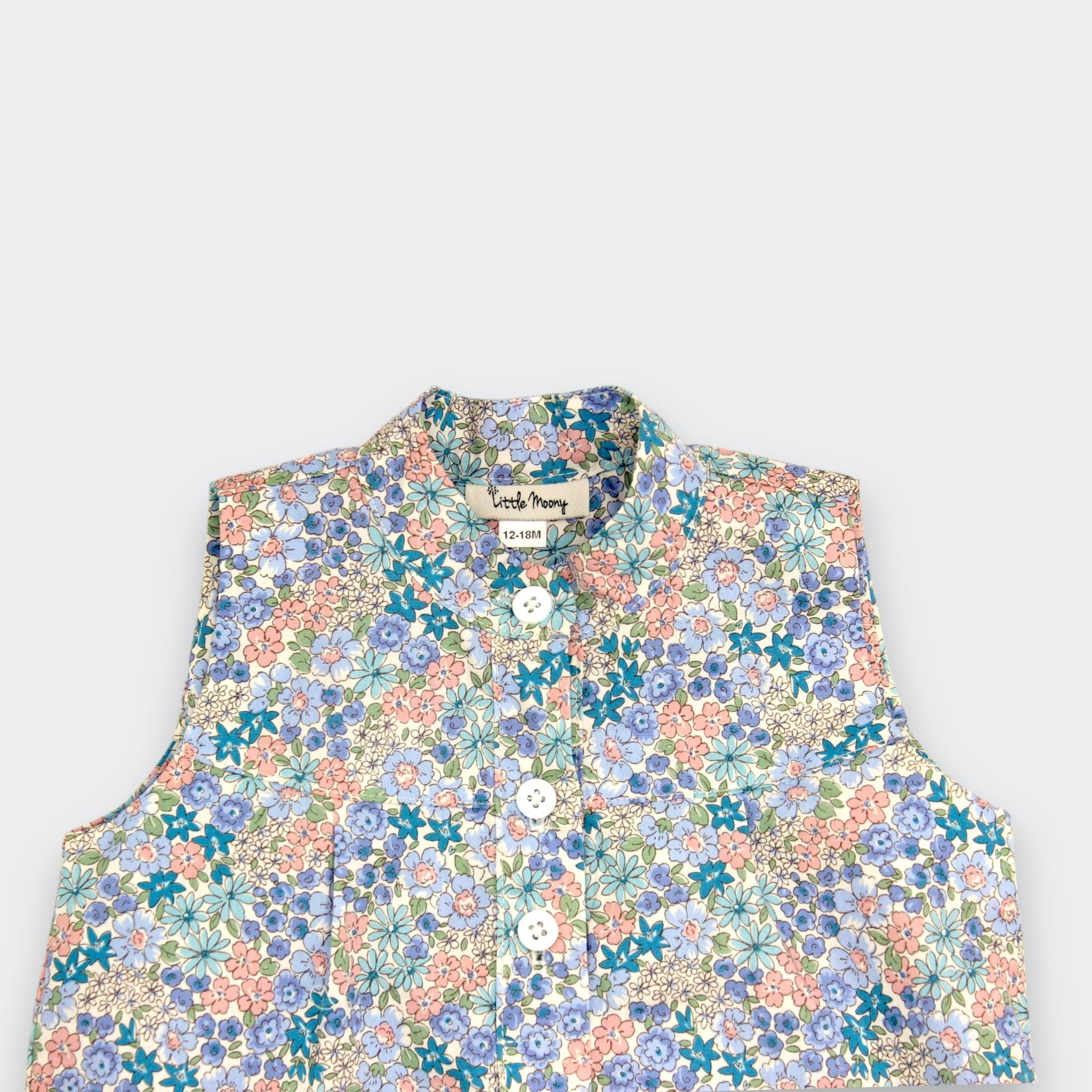Cotton Meadow Bloom Sleeveless Dress Close Up View