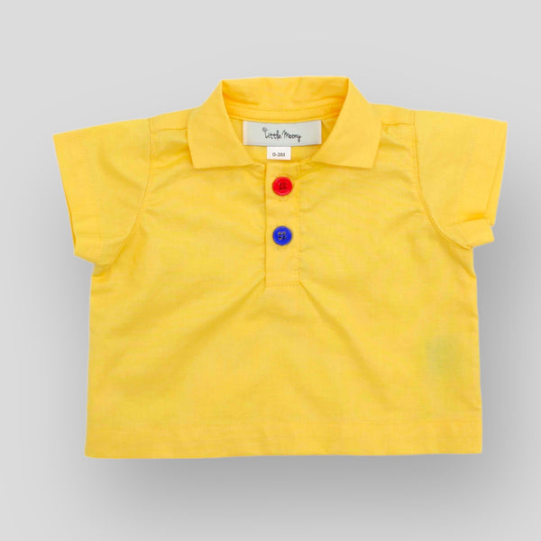 Yellow Cotton Polo-Style Shirt