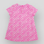 Trapeze Dress in Pink Checkerboard - Back View