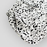2-Piece Cotton Knit Top and Short Set - Dog Print. Bottom Detail Shot.