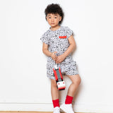 Six Year old Boy wearing Doggie Print Set