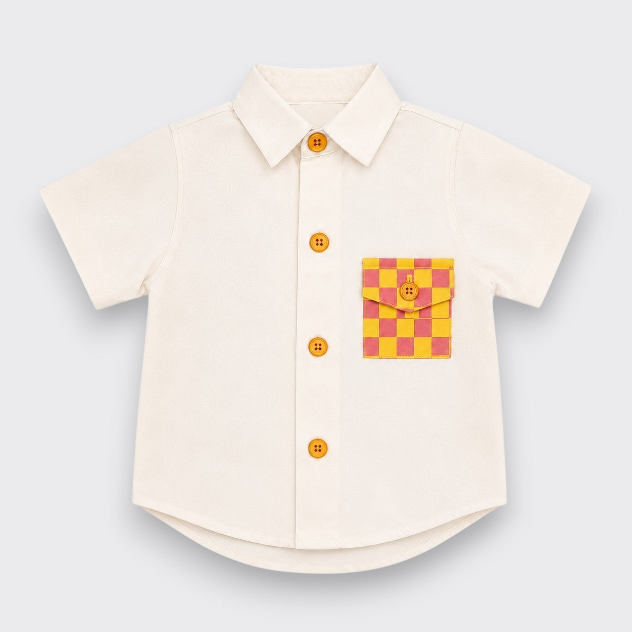 Off White Cotton Button-Up Shirt for Baby & Toddler