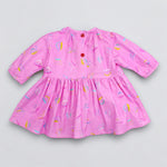 Cotton Pink Darling Dinosaur Dress Back View