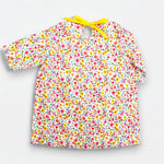 Bright Wildflower Playdress with Yellow Trim Back View
