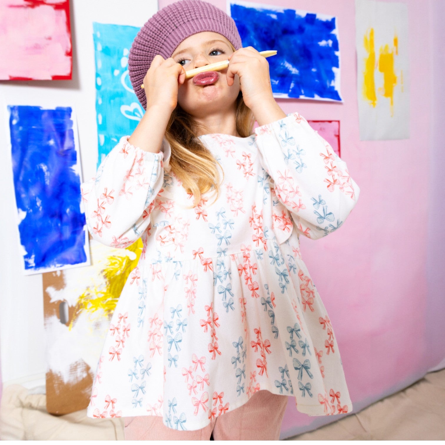 Girl in Ribbon Bouquet Flannel Top