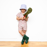 Bug Print 2-Piece Cotton Shirt and Shorts Set