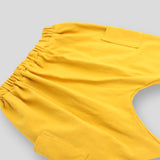 Cotton Knit Mustard Yellow Jogger Pants for Babies and Kids. Side view.