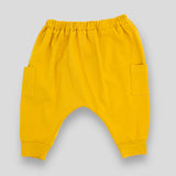 Cotton Knit Mustard Yellow Jogger Pants for Babies and Kids