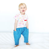Cotton Harem Pants in Grey