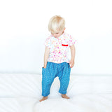 Cotton Harem Pants in Grey