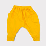 Sunny Yellow Cotton Knit Jogger Pants for Babies and Kids