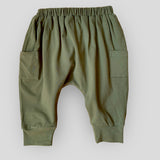 Cozy Cotton Knit Sage Green Jogger Pants for Babies and Kids
