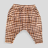 Brown Plaid Knit Jogger Pants for Babies and Kids