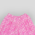 OEKO-TEX Certified Soft Cotton Pink Checkerboard Culotte Pants. Detail view.