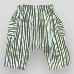 Cargo Style Cotton Harem Trousers in Brown and Grey Water Edge Line