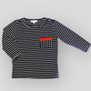 Organic Cotton Knit Black and White Stripe Long Sleeve Shirt for Babies and Kids