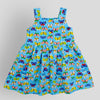 Cotton Sleeveless Dress  in Colorful Butterflies Print. Back view.