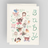 Greeting Card: Pink Noses Baby. Featuring cute baby animal illustrations