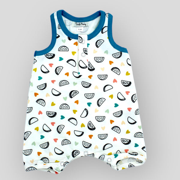 Taco Playsuit - Interlock Knit Baby Romper with Taco Prints