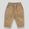 Cotton Corduroy Pants - Acorn Color with Front Pocket. Front View
