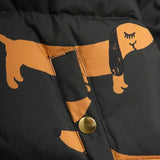 Dog AOP Hooded Puffer - Black