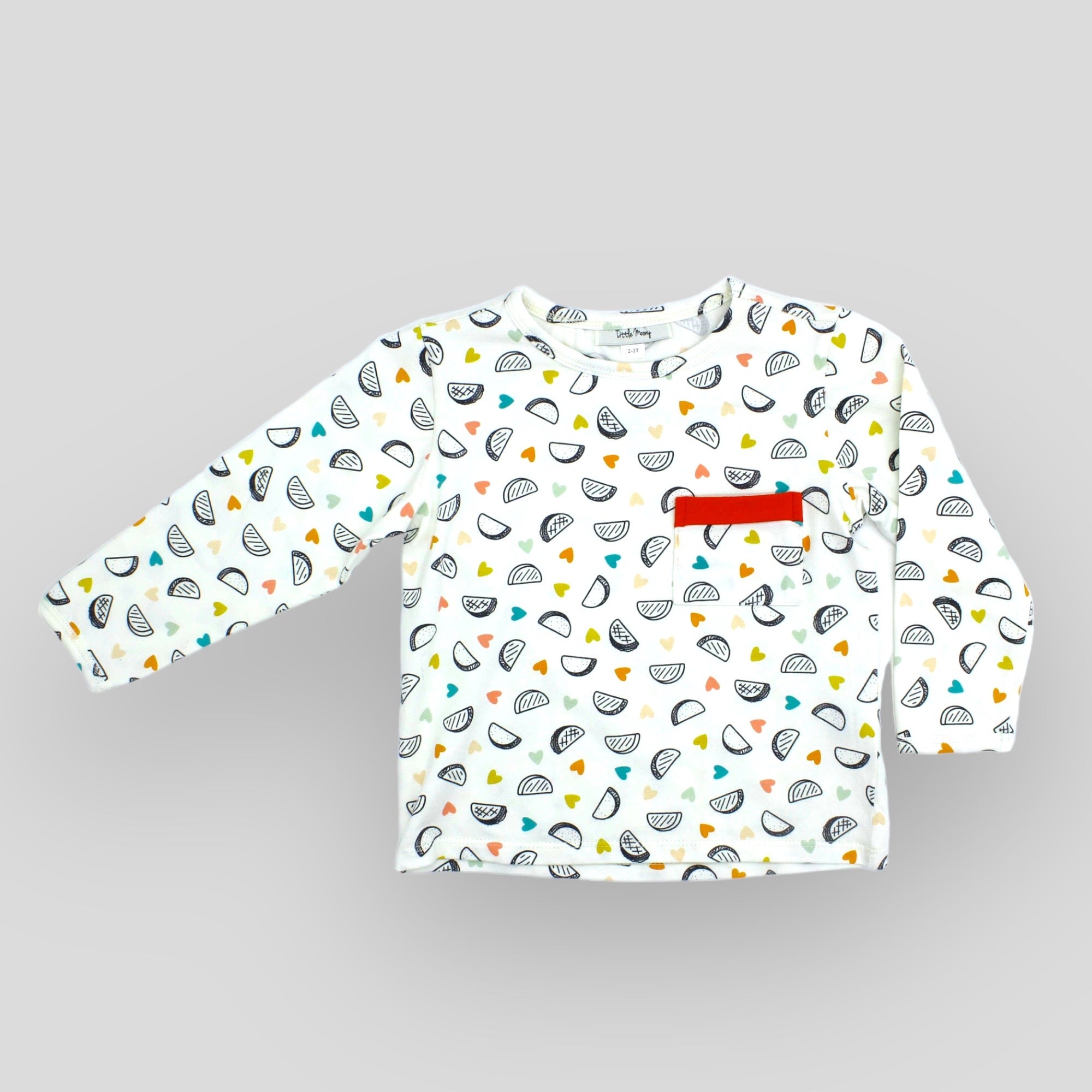 Cotton Knit Taco Print Long Sleeve Shirt for Babies and Kids