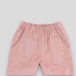 Kids' and Baby Cotton Corduroy Pants - Woodrose with Front Pocket. Detail view of front pockets.