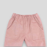 Kids' and Baby Cotton Corduroy Pants - Woodrose with Front Pocket. Detail view of front pockets.