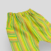 Cotton Yellow Lake Stripes Cargo Style Summer Shorts. Side view.