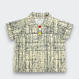 Little Moony Beige Polo Shirt made from Soft Cotton with Crosshatch Pattern featuring a Classic Collar and Short Sleeves for Babies and Kids