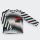 Little Moony Black Striped Long Sleeve Cotton Shirt for Toddlers