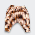 Little Moony Brown Plaid Knit Jogger Pants for Babies and Kids