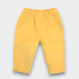 Little Moony Yellow Soft Cotton Corduroy Pants with Pockets for Babies and Kids  