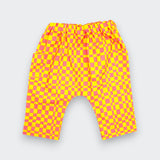 Little Moony Pink and Lemonade Checkered Cotton Pants for Infants and Toddlers