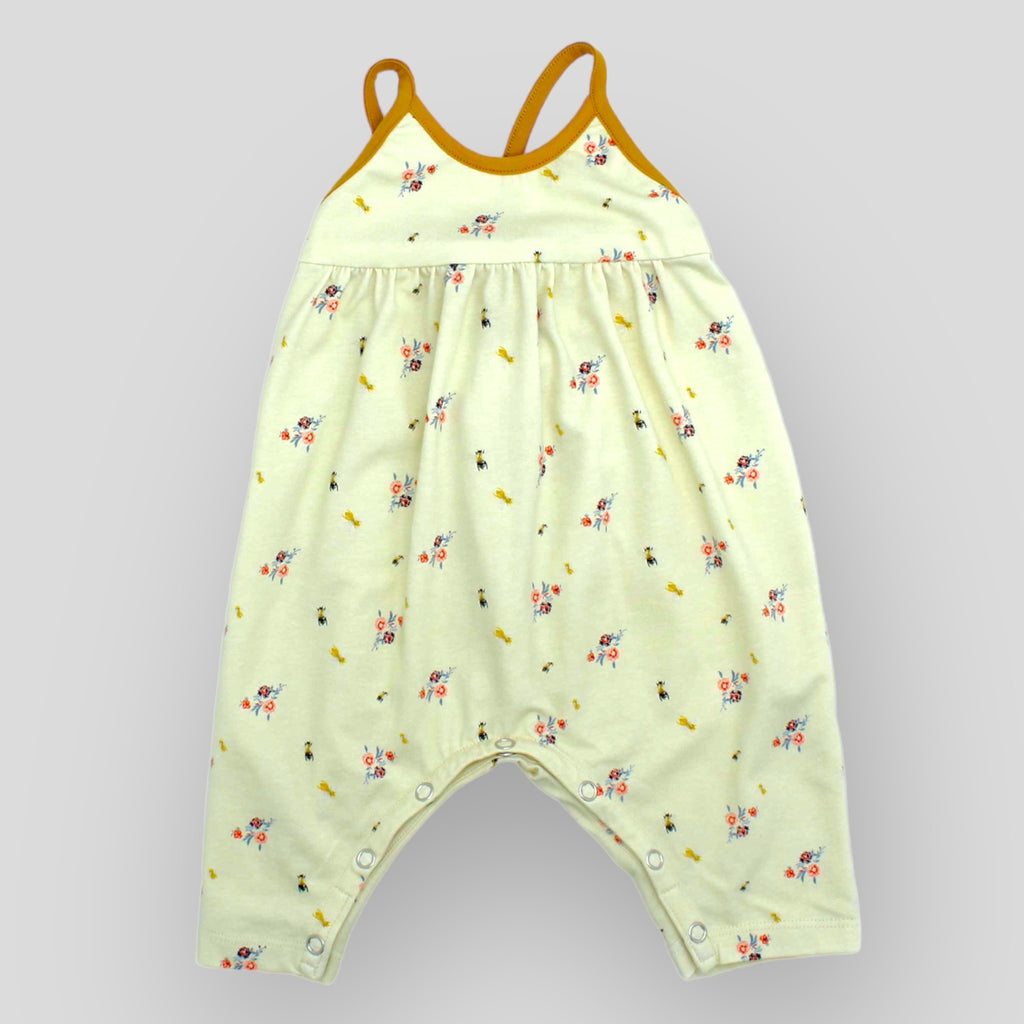 Yellow Floral Bug Strappy Jumpsuit