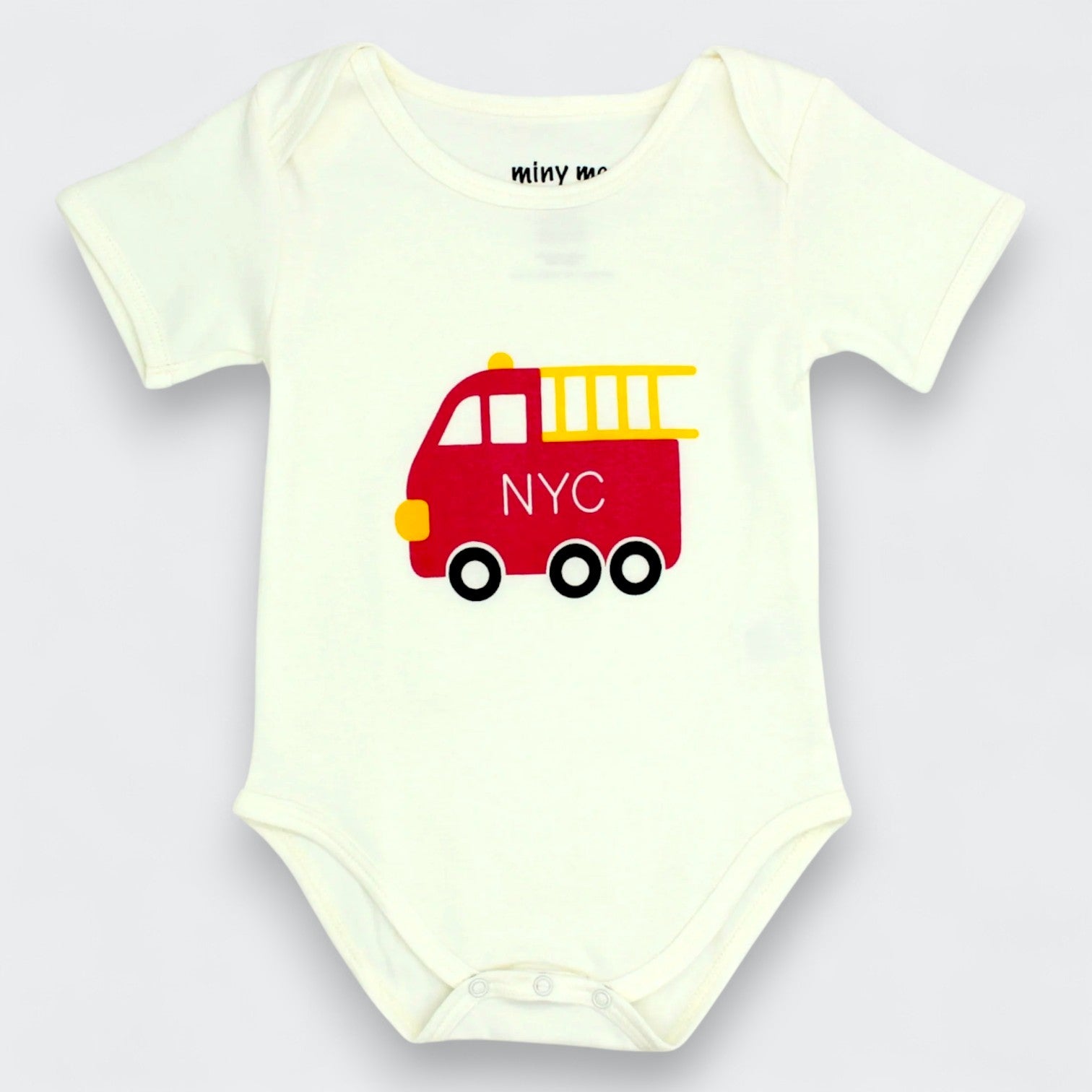 Fireless Body Kit Organic Pima Cotton Fire Truck Bodysuit in White – Little Moony