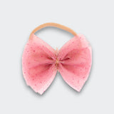 Little Moony Pink HeadBow Nylon Headband for babies and kids