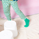 Boy in Little Moony Green Checker Patch Pocket Cotton Pants