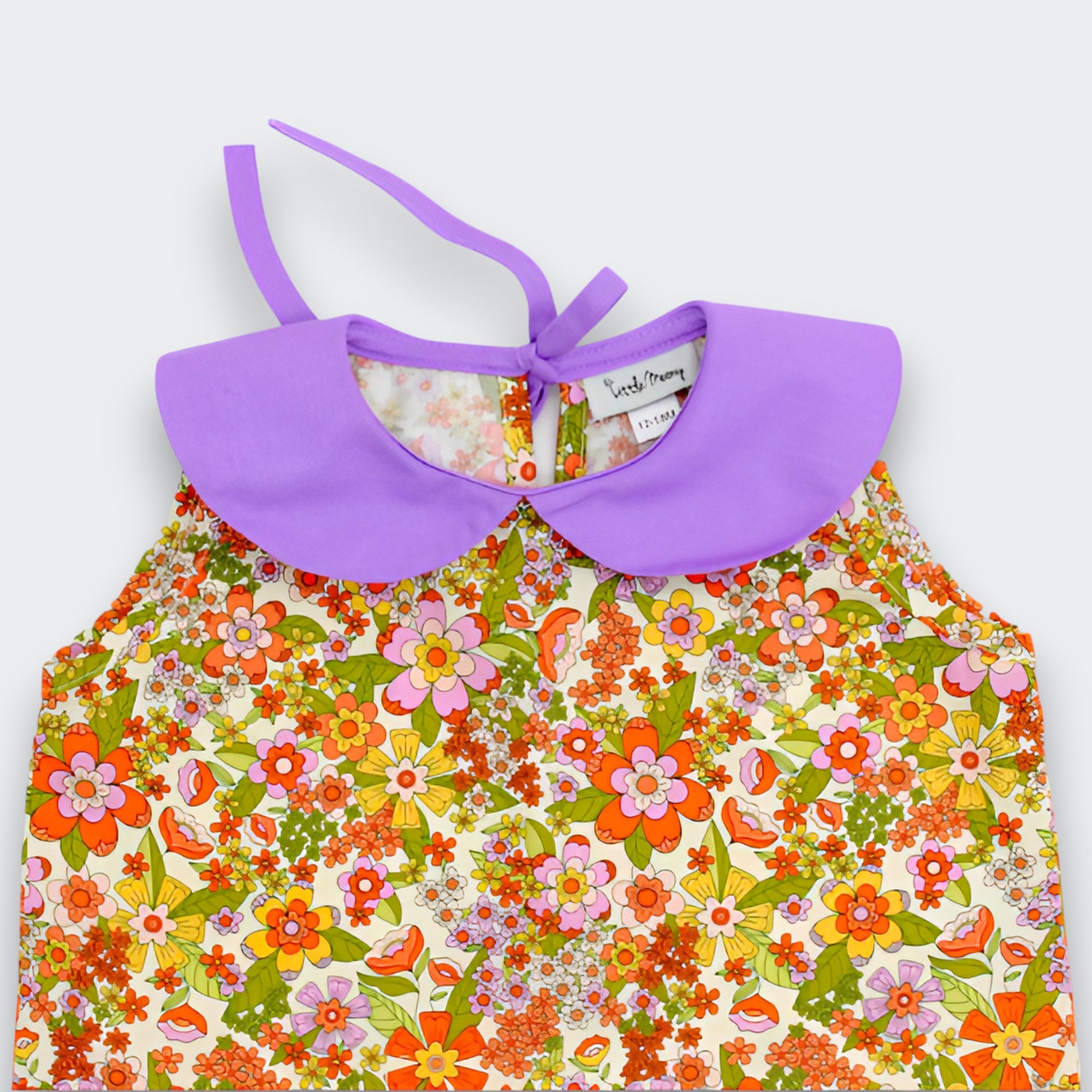 Little Moony Groovy Floral Cotton Top Baby Girls and Kids -  Detailed View
