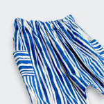 Little Moony Blue and White Water Edge Harem Pants in OEKO-TEX Certified Cotton for Babies and Kids -  Side View