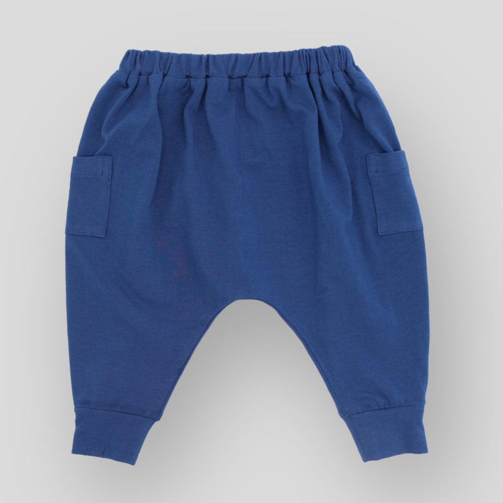 Cozy Night Sea Blue Cotton Knit Jogger Pants