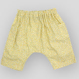 Yellow Petite Fleur Cotton Harem Pants for Babies and Kids
