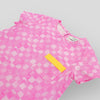 Trapeze Dress in Pink Checkerboard - Detail View Front Pocket