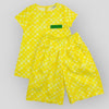 Soft Cotton Wide Leg Culotte Style Pants in Yellow Checkerboard Print OEKO-TEX CERTIFIED. Shown with matching dress.