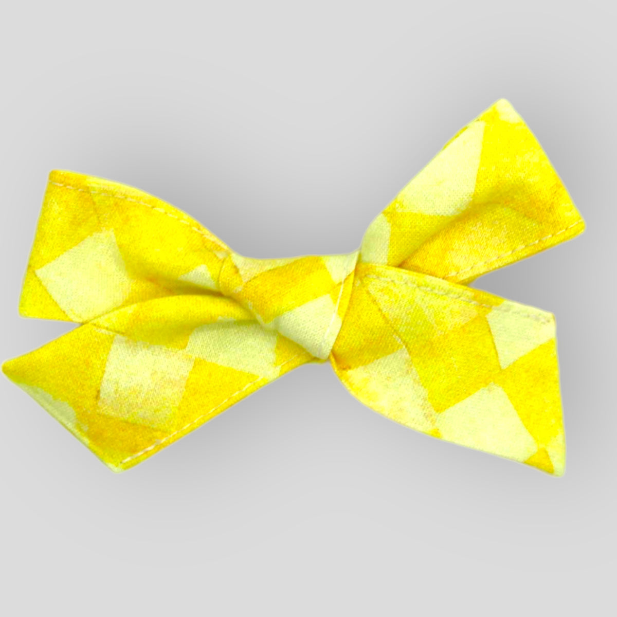 Yellow Checkerboard Bow Hair Clip Little Moony