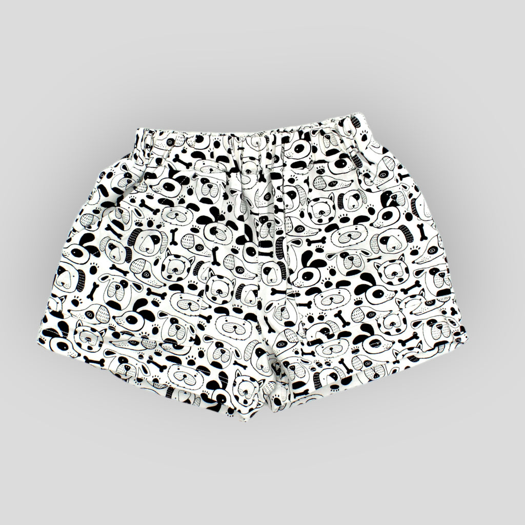 2-Piece Cotton Knit Top and Short Set - Dog Print. Bottom only.