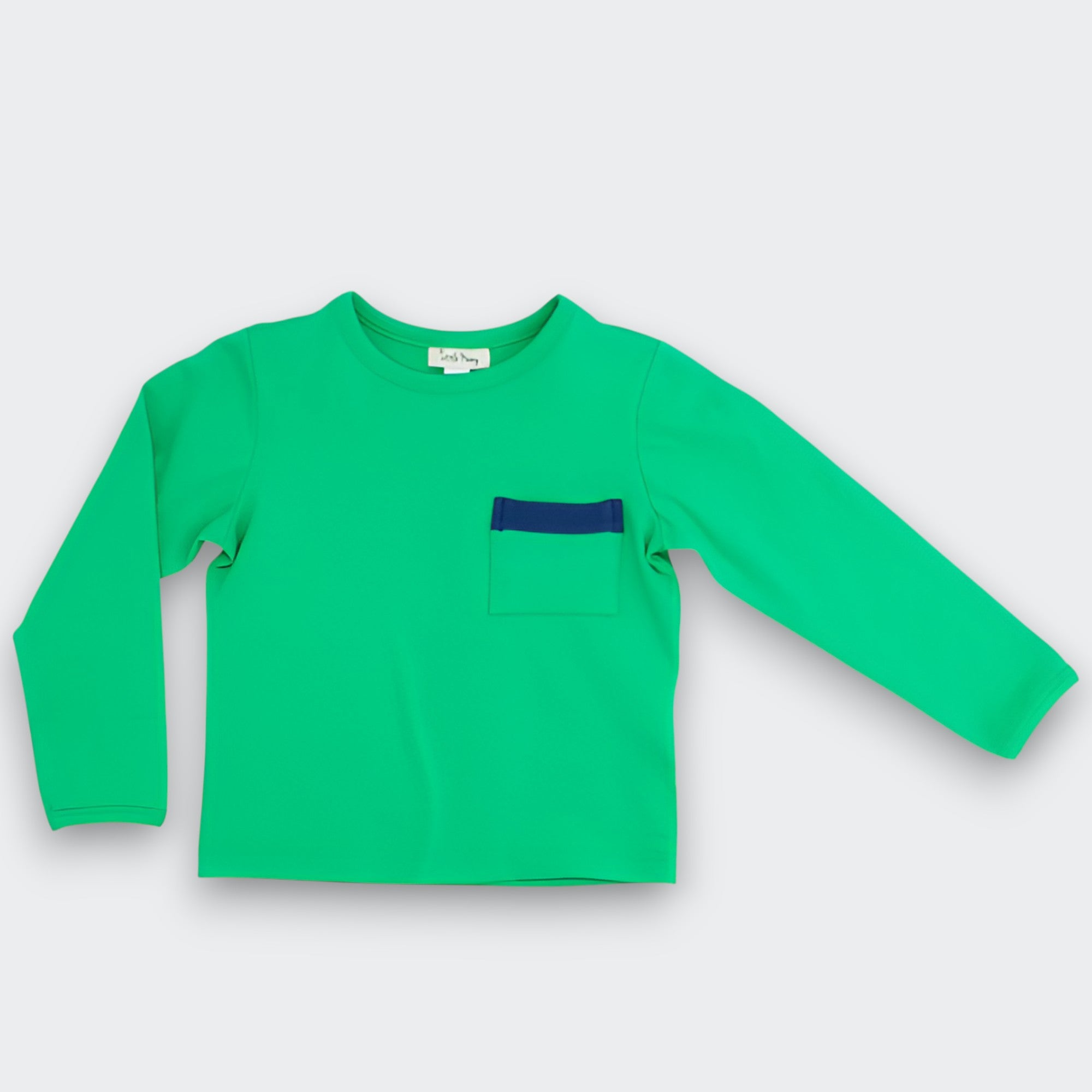 Little Moony Jade Green Cotton Long Sleeve Tee for Babies and Children